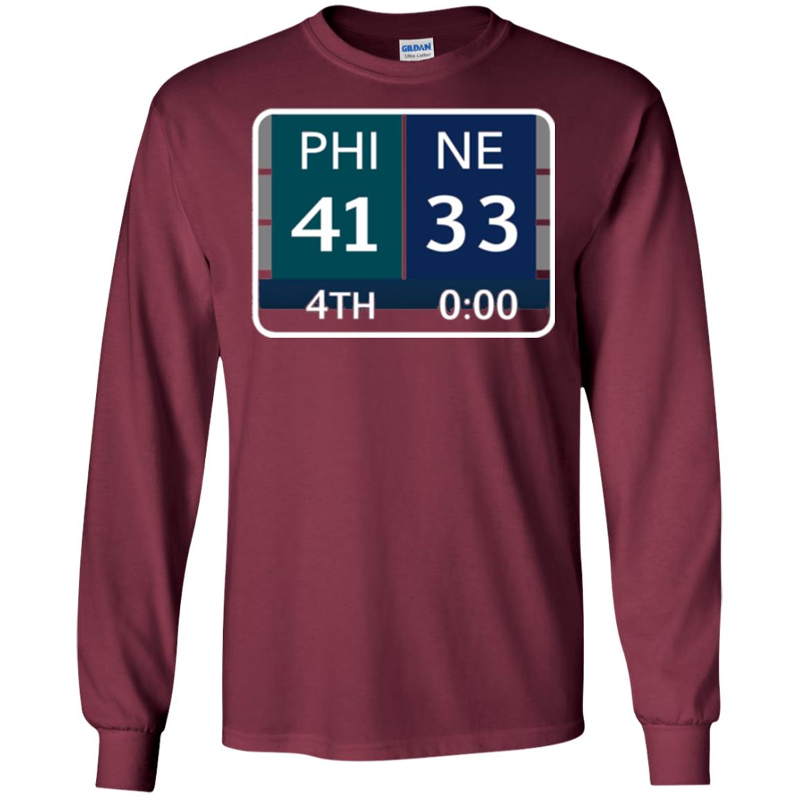 Phi 41 Ne 33 Final Score Football Lover T-shirt Maroon