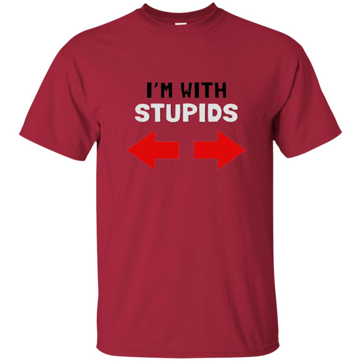 Im With Stiupid Funny Adult Shirt Cardinal