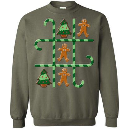 Christmas T-shirt Tic Tac Toe Board Game Military Green