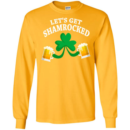 Patrick_s Day T-shirt Let_s Get Shamrocked Gold