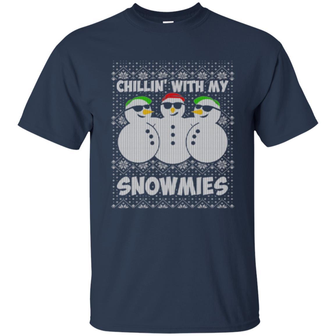 Christmas T-shirt Chillin With My Snowmies Navy