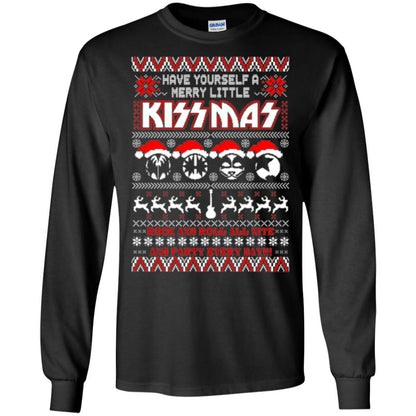 Christmas T-shirt Have Yourself A Merry Little Kissmas Black