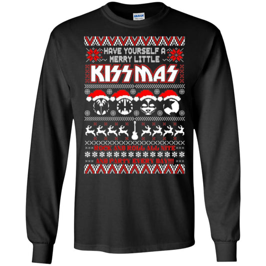 Christmas T-shirt Have Yourself A Merry Little Kissmas Black