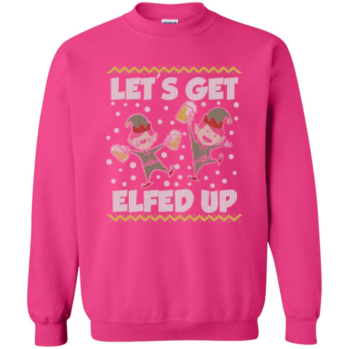 Christmas T-shirt Let's Get Elfed Up Heliconia