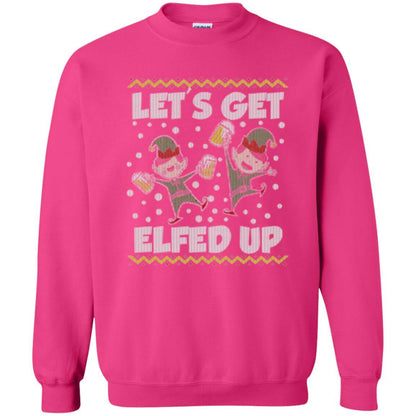 Christmas T-shirt Let's Get Elfed Up Heliconia
