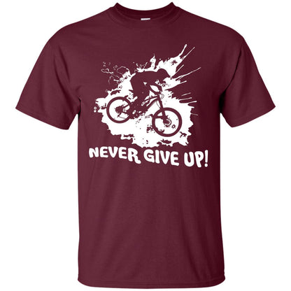 Biker T-shirt Never Give Up Maroon