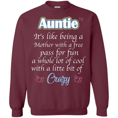 Auntie It's Like Being A Mother With A Free Pas For Fun A Whole Lot Of Cool With A Little Bit Of Crazy Maroon