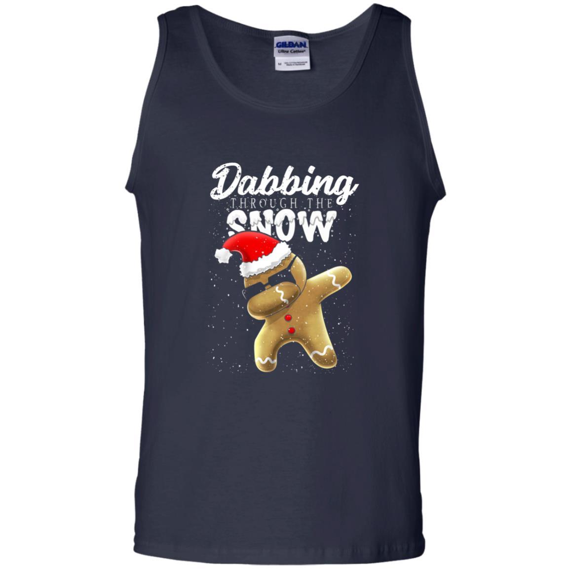 Dabbing Gingerbread T-shirt Dabbing Through The Snow Navy