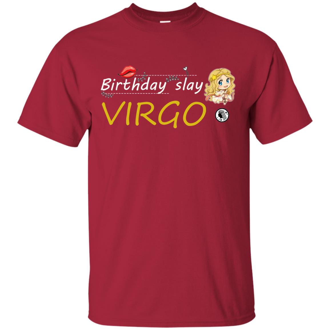 Cute Virgo Girl Birthday Lip Slay T-shirt Cardinal