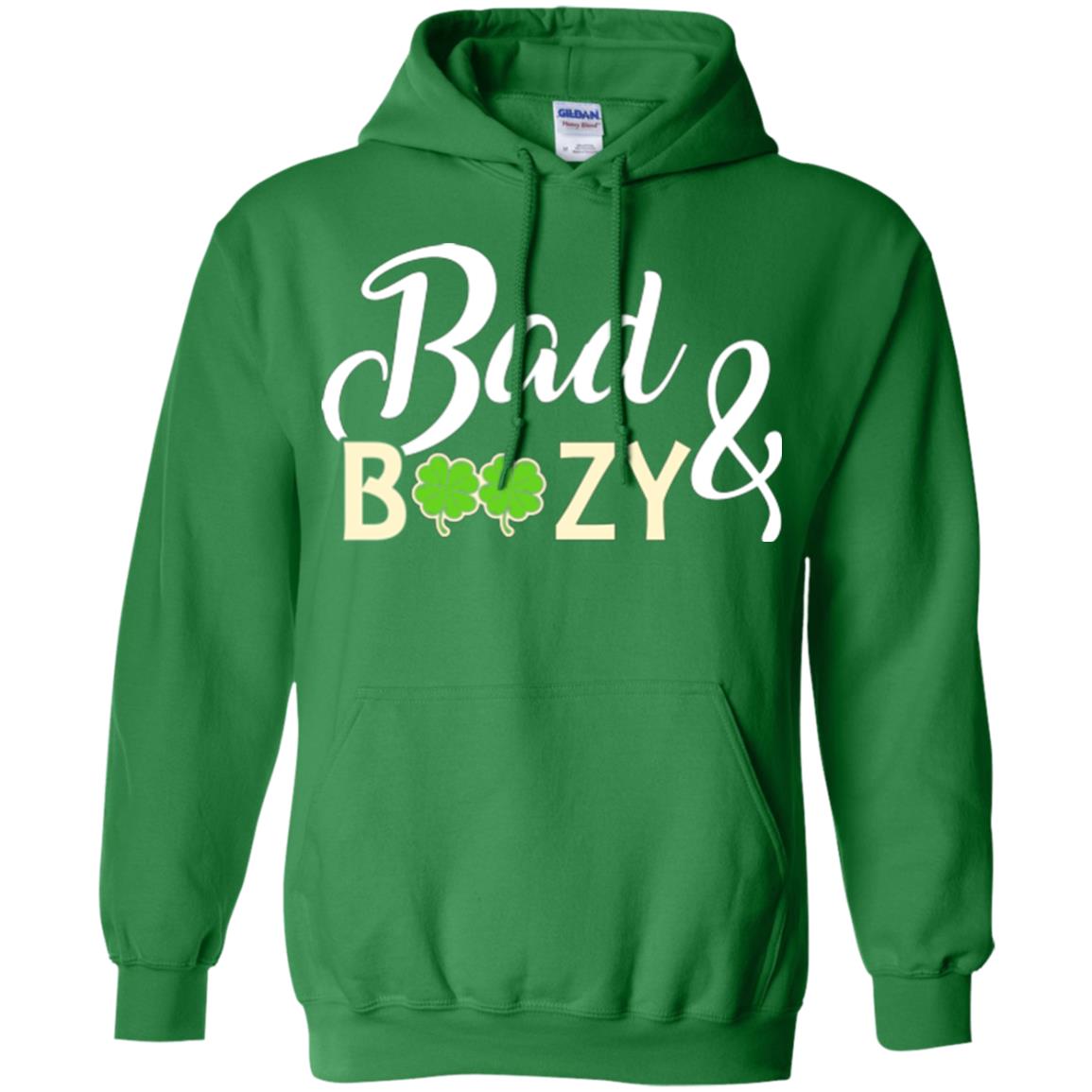 Saint Patrick's Day T-shirt Bad And Boozy Shamrock Irish Green