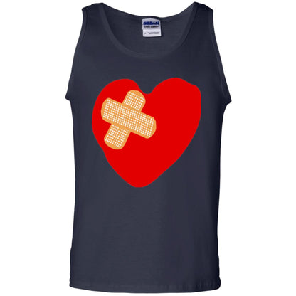 Funny Patched Up Heart Graphic T-shirt Navy