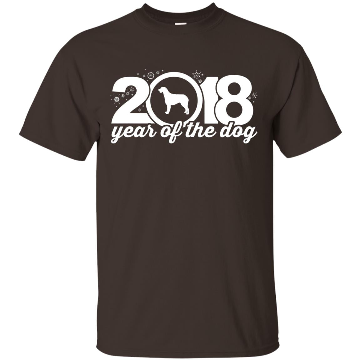 Irish Wolfhound Lover T-shirt 2018 Year Of The Dog New Year Dark Chocolate