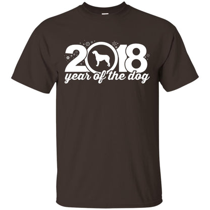 Irish Wolfhound Lover T-shirt 2018 Year Of The Dog New Year Dark Chocolate