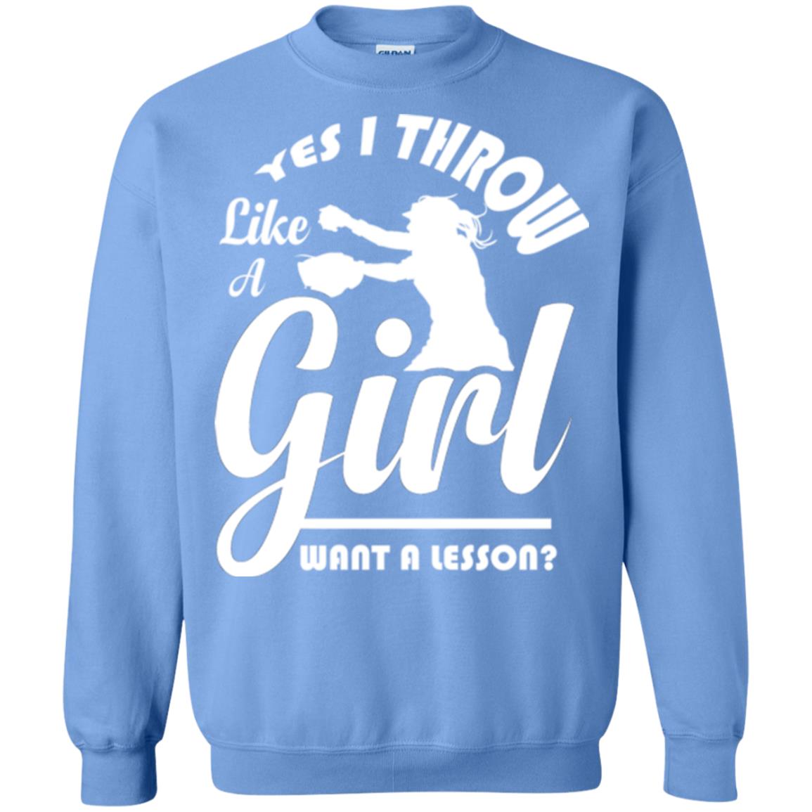 Softball T-shirt Yes I Throw Like A Girl Want A Lesson Carolina Blue