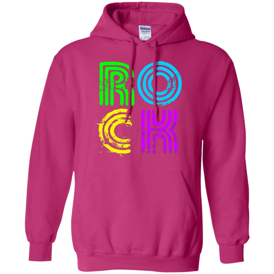 Bright Neon Colours Rock 80_s Retro Theme T-shirt Heliconia