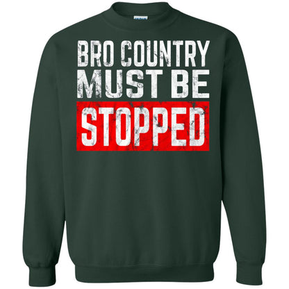 Bro Country Must Be Stopped Traditional Outlaw Country Shirt Forest Green