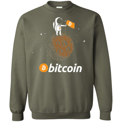 Bitcoin T-shirt Featuring Astronaut Military Green