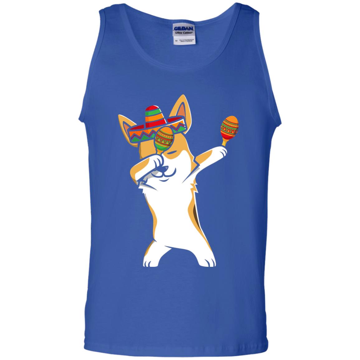 Dabbing Corgi Funny Cinco De Mayo T-shirt Royal
