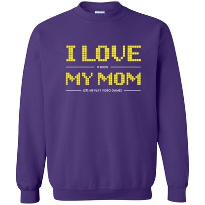 Family T-shirt I Love My Mom Let's Me Play Video Games Purple