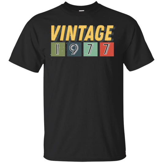 Vintage 1977 41th Birthday Gift Shirt For Mens Or Womens Black