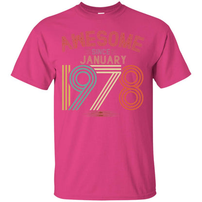 Funny 40th Birthday T-shirt Awesome Since January 1978 Heliconia