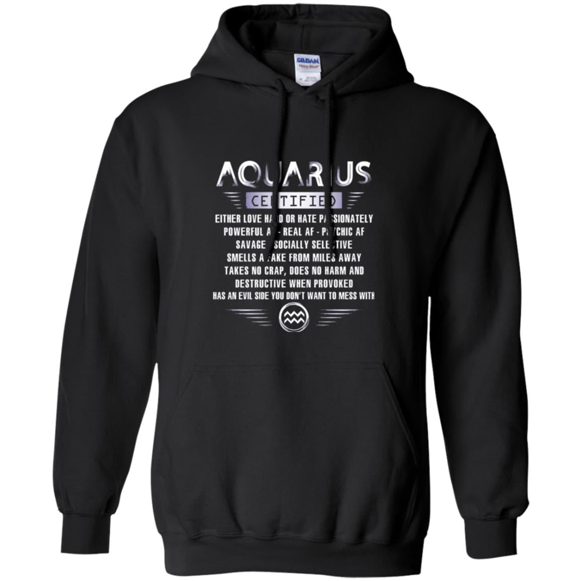 Aquarius Certified Either Love Hard T-shirt Black