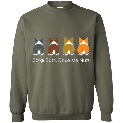 Dog Lover T-shirt Corgi Butts Drive Me Nuts Military Green