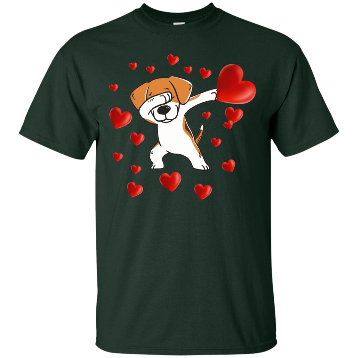 Valentines Day T-shirt Dabbing Dog Forest