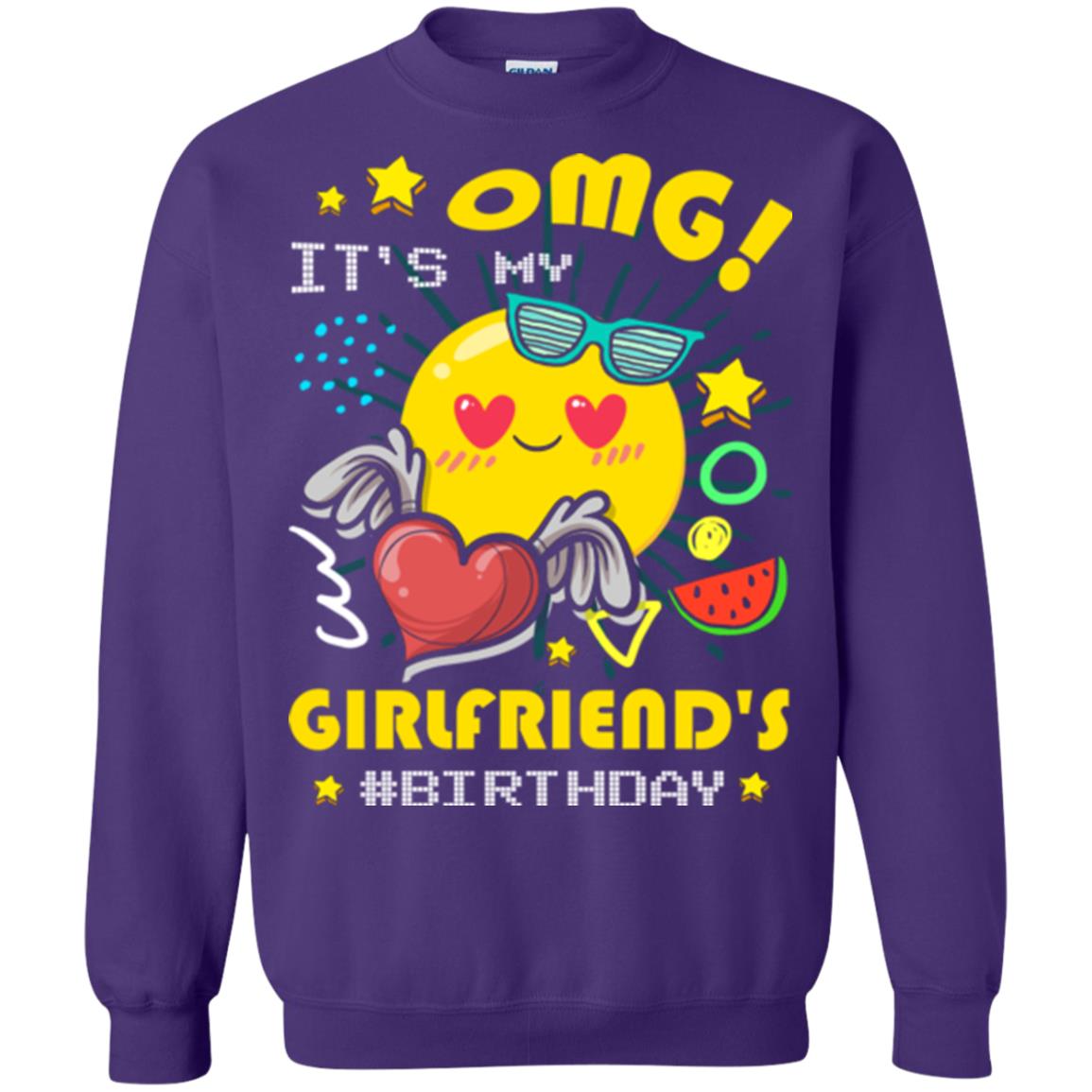 Boyfriend T-shirt Omg It's My Girlfriend's #birthday Purple