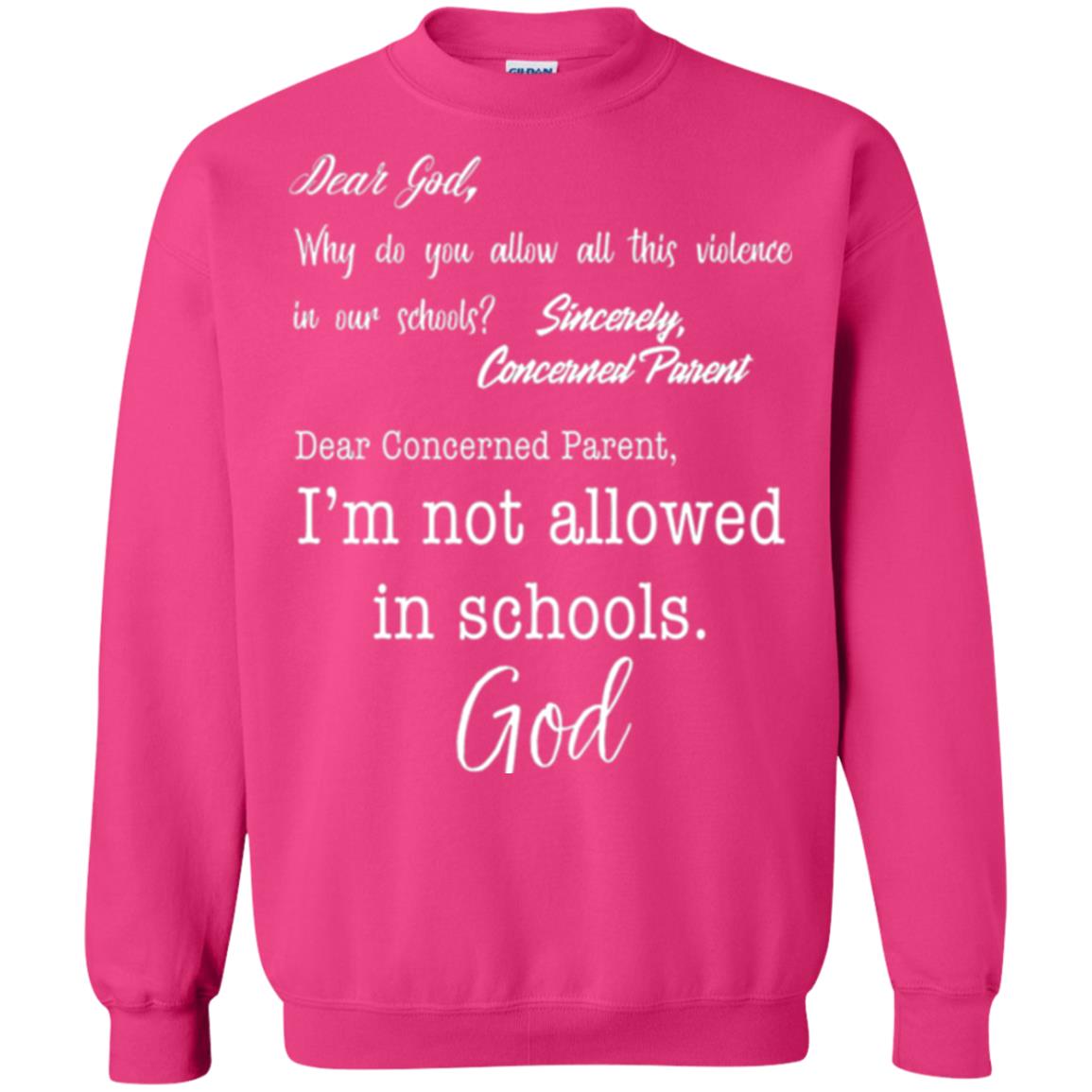 Dear God Why Not Allowed In Schools Christian T-shirt Heliconia