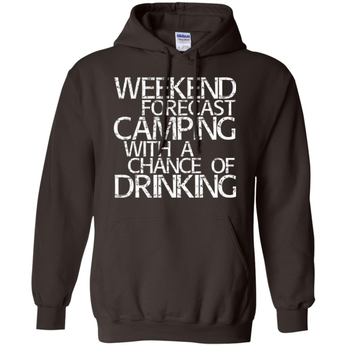 Wine Lovers T-shirt Weekend Forecast Camping Dark Chocolate