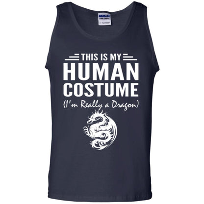 Dargon T-shirt This Is My Human Costume I_m Really A Dragon Navy