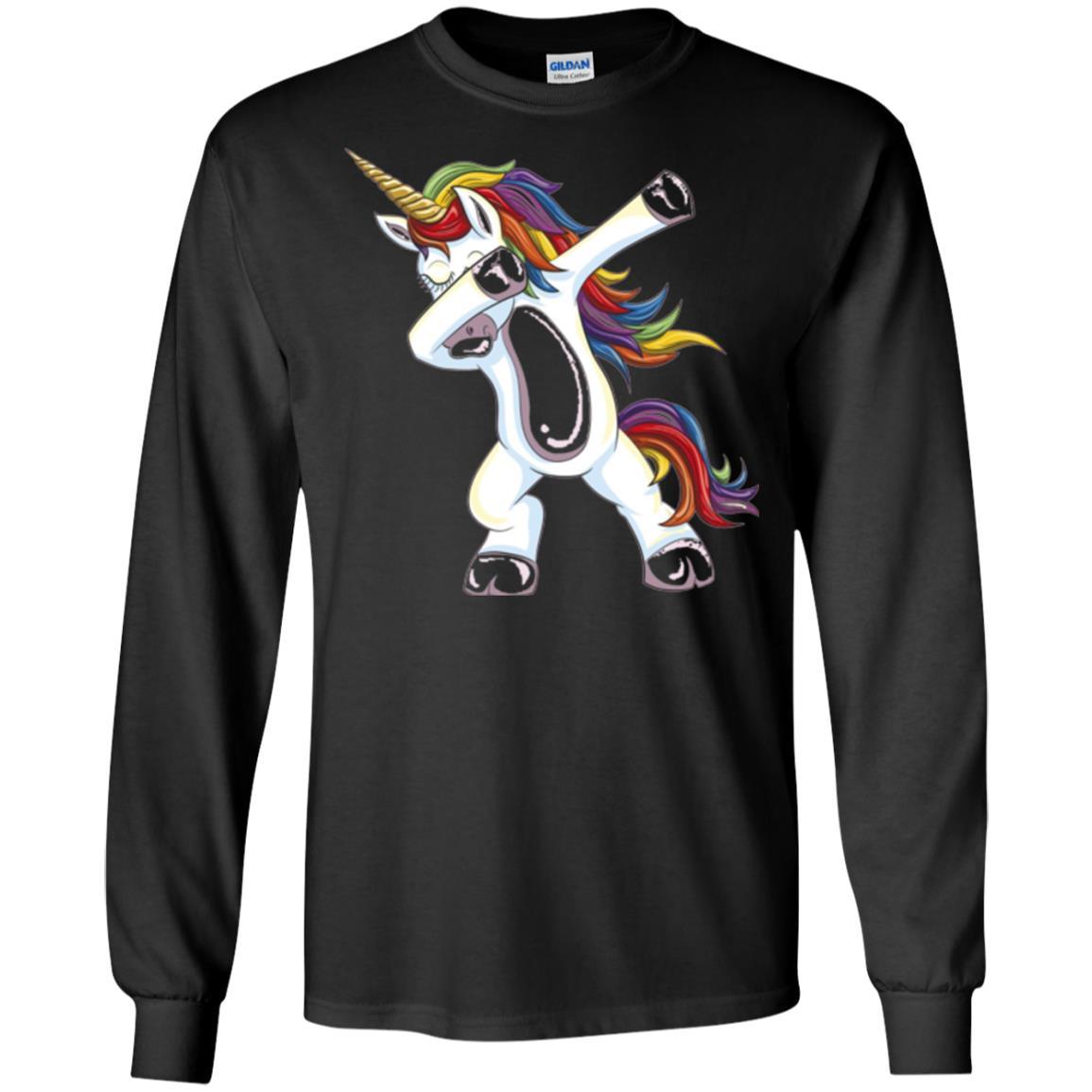 Funny Unicorn T-shirt Dabbing Unicorn T-shirt Black
