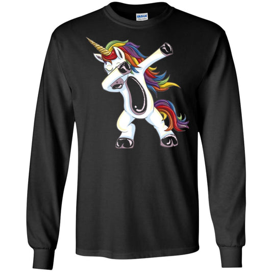 Funny Unicorn T-shirt Dabbing Unicorn T-shirt Black