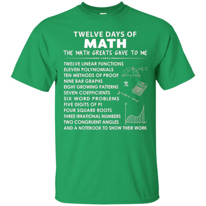 Math T-shirt Twelve Days Of Math Irish Green