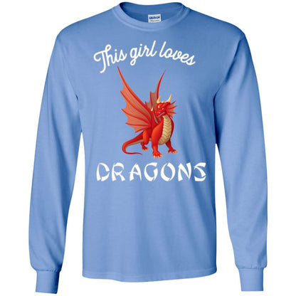 Dragon Lover T-shirt This Girl Loves Dragonst-shirt Carolina Blue
