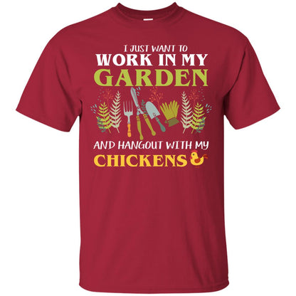 I Just Want To Work In My Garden Chicken Lover Gift Shirt For Gardener Cardinal