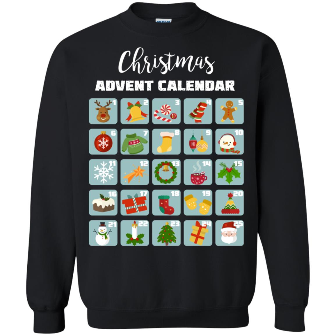 Christmas Calendar December 2018 Gift Shirt Black