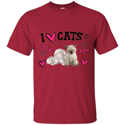 Cat Lover T-shirt I Love Cats Cardinal