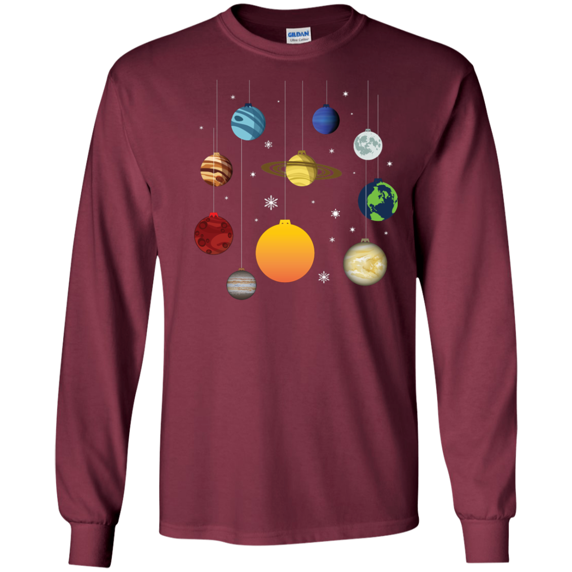 Christmas T-shirt Joy To Universe Christmas Maroon