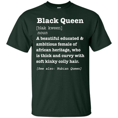 African Pride Melanin Educated T-shirt Black Queen Definition Forest