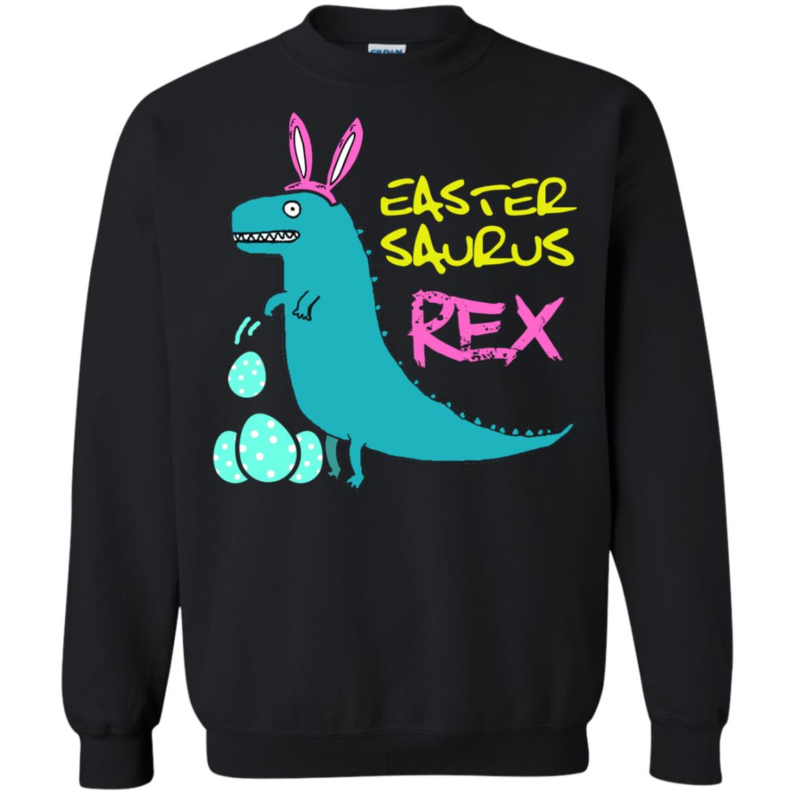 Easter Saurus Trex Bunny Dinosaur T-shirt Black