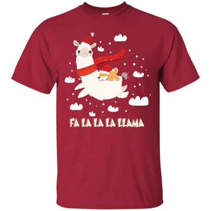 Fa La La La Llama With Shiba Inu X-mas Gift Shirt Cardinal