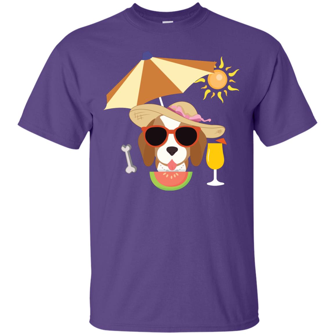 Summer With Beagle Dog Lovers Shirt Purple