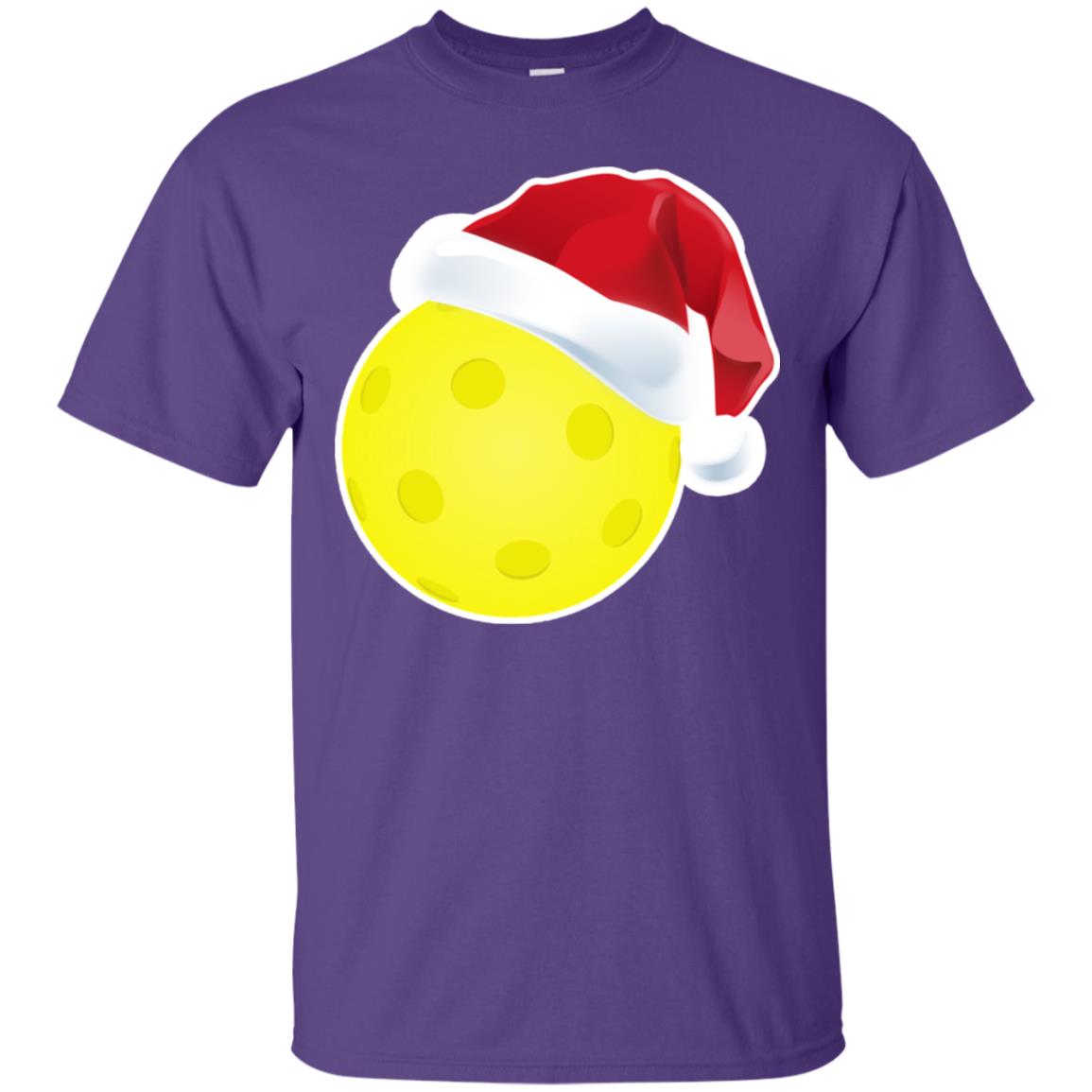 Pickleball With Santa Claus Hat X-mas Shirt For Pickleball Lovers Purple