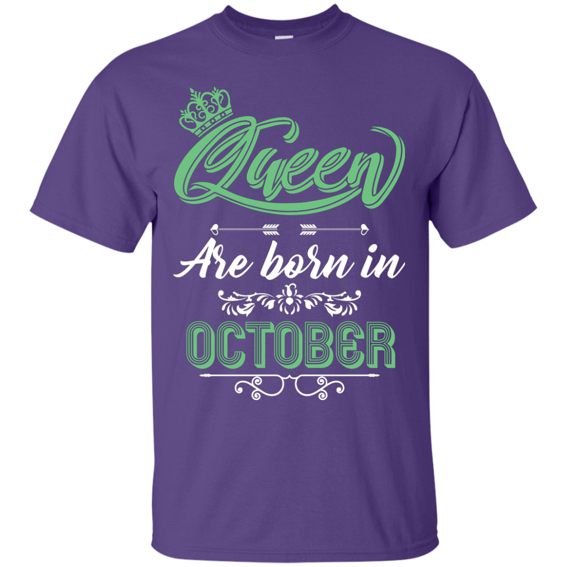 Brithday T-Shirt Queen Are Born In October Purple