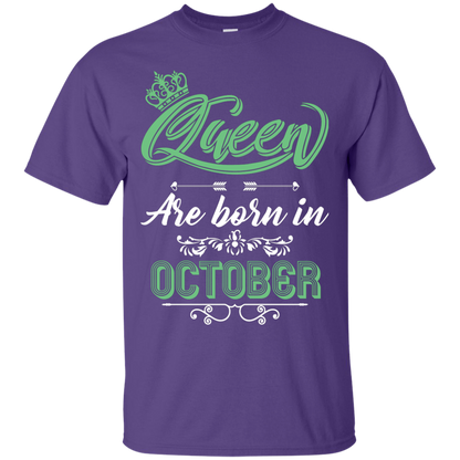 Brithday T-Shirt Queen Are Born In October Purple