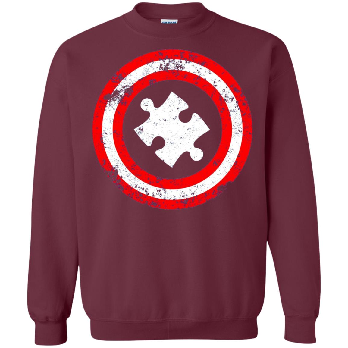 Captain Autism Superhero Autism Awareness Shirt Maroon