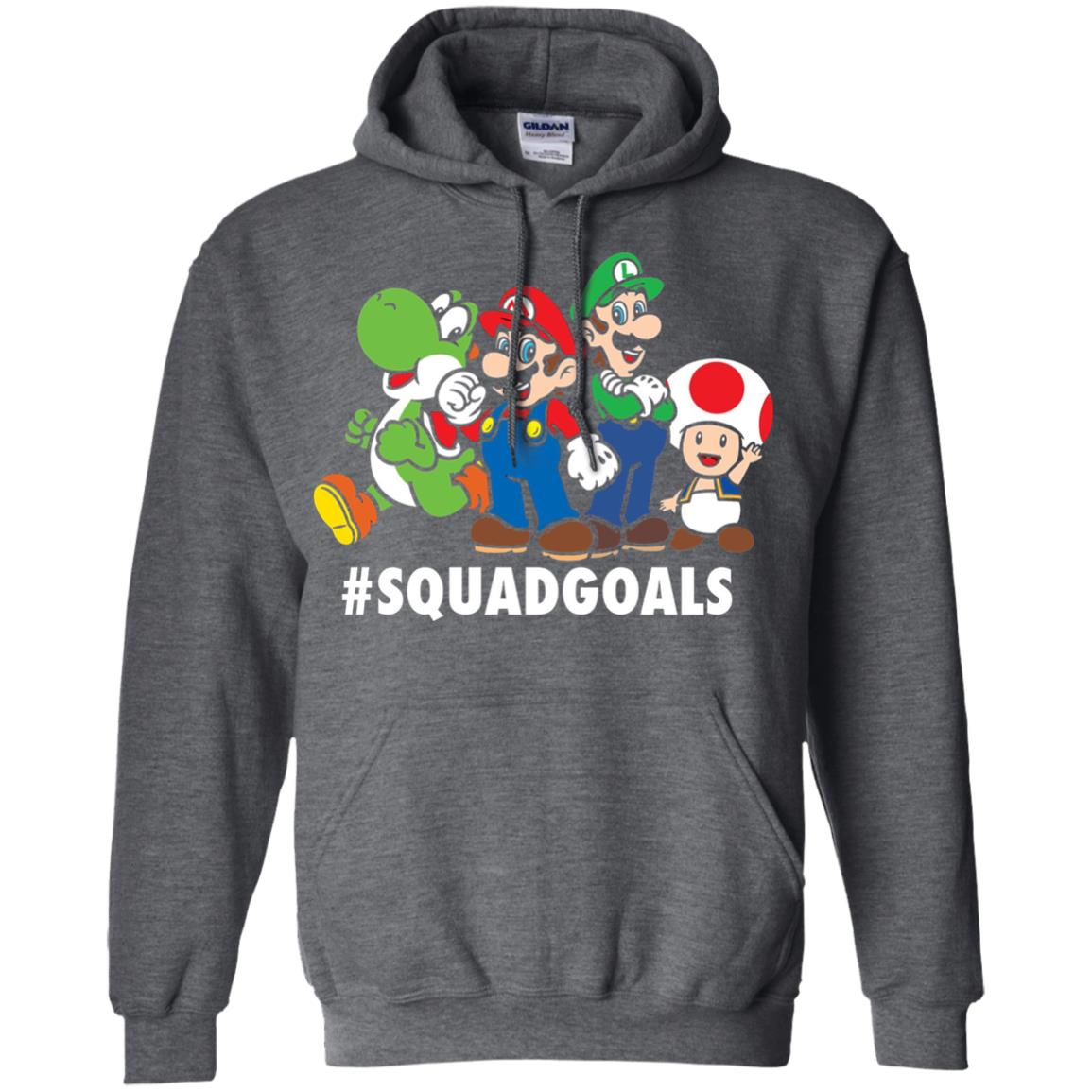 Nintendo Super Mario Luigi #squadgoals Gamer T-shirt Dark Heather