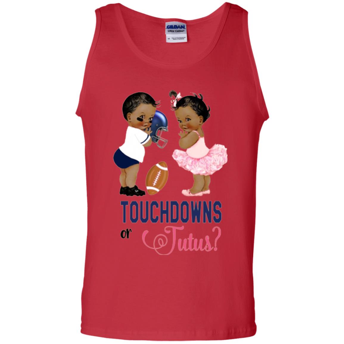 Ethnic Touchdowns Or Tutus Gender Reveal Party Football Lover T-shirt Red